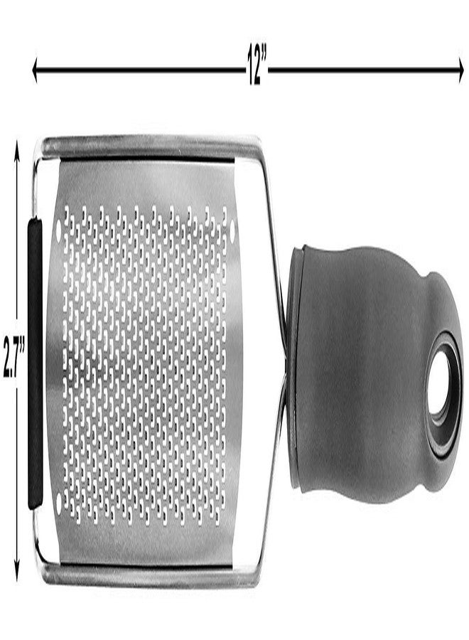 وي3 مبشرة جبن we3 - مبشرة ليمون - مبشرة يدوية من الفولاذ المقاوم للصدأ للمطبخ - سهلة الاستخدام لبشر جبن البارميزان والحمضيات والزنجبيل والشوكولاتة والليمون - أسود - Image 3